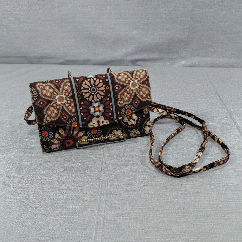 Vera Bradley Crossbody Wallet Canyon Floral Quilted Pocketbook Detachable Strap